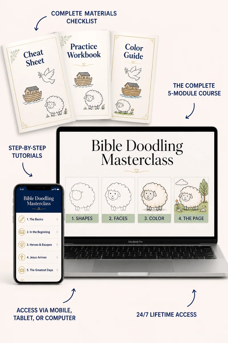 Everything included in the Bible Doodling Masterclass